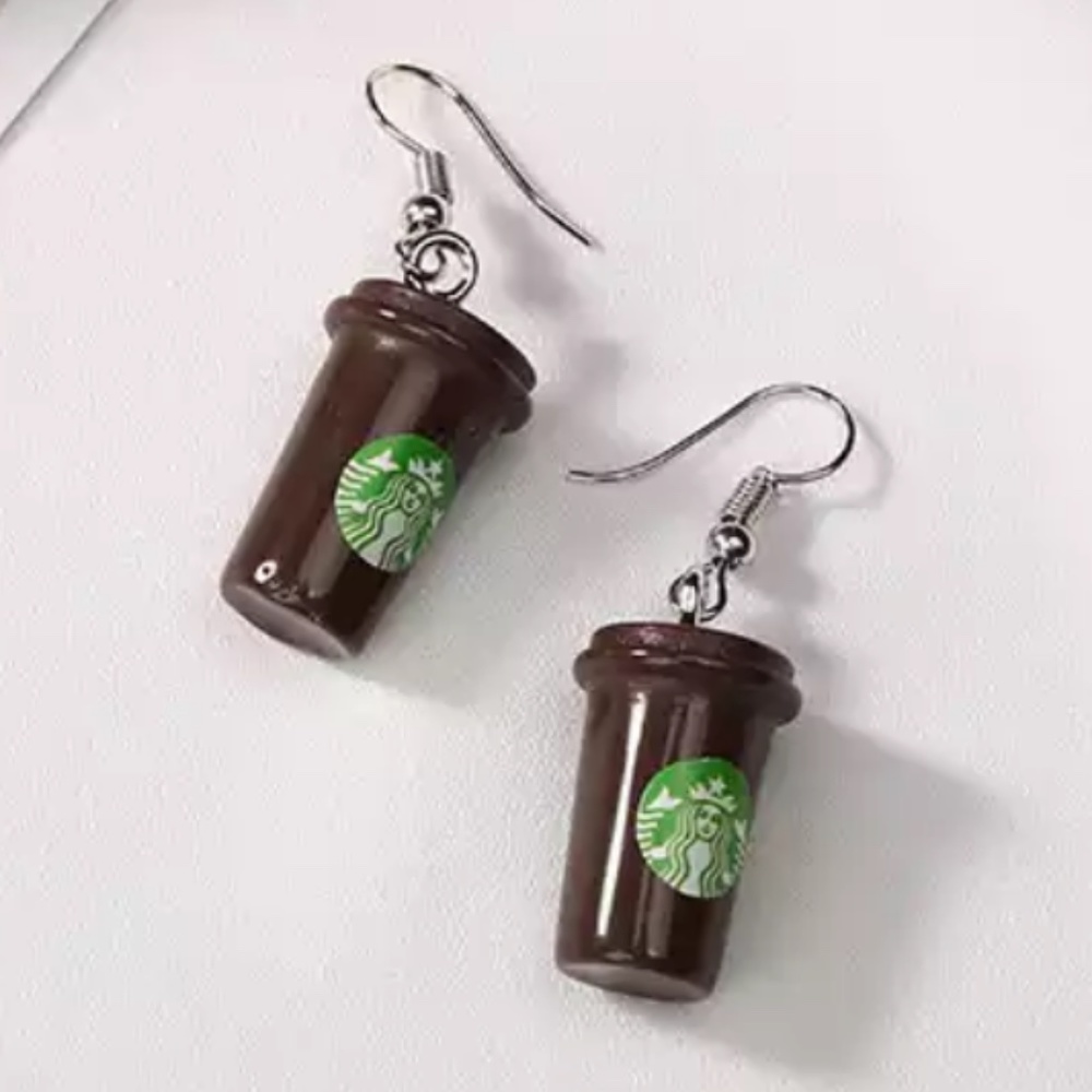🍭 3/$15 Handmade Starbucks To Go Cup Earrings